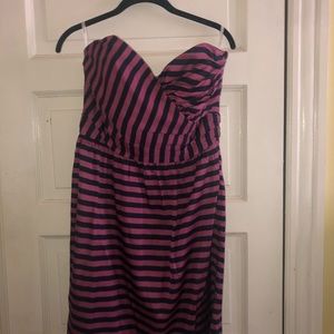 Stripped Strapless Dress